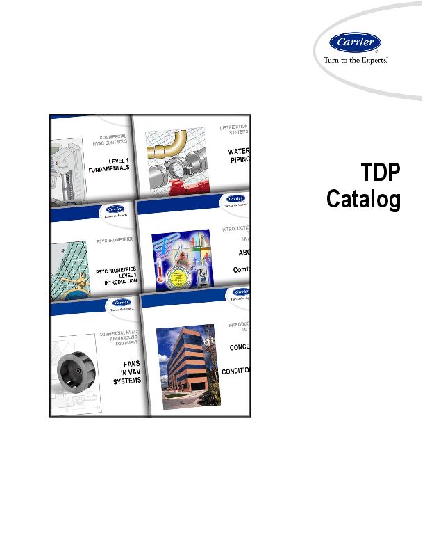 Carrier Technical Development Programs (Tdp) Books - HVAC-R & Solar ...